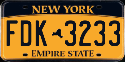NY license plate FDK3233