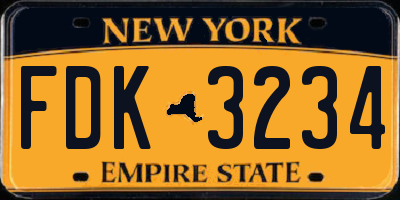 NY license plate FDK3234