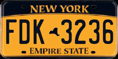 NY license plate FDK3236