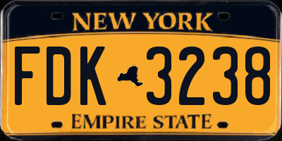 NY license plate FDK3238