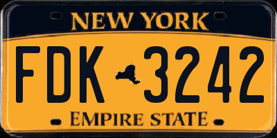 NY license plate FDK3242