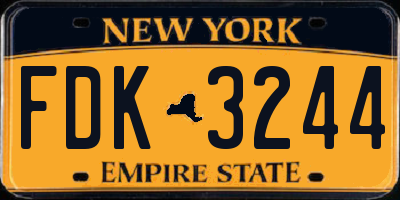 NY license plate FDK3244