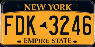 NY license plate FDK3246