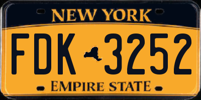 NY license plate FDK3252