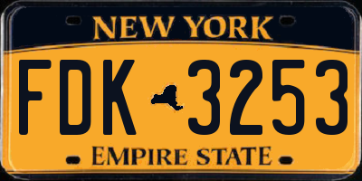 NY license plate FDK3253