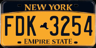 NY license plate FDK3254