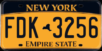 NY license plate FDK3256