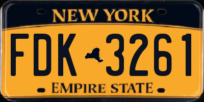 NY license plate FDK3261