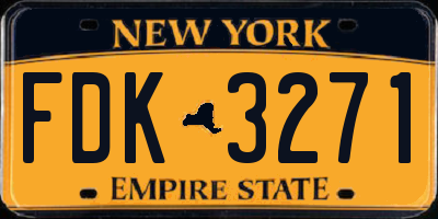 NY license plate FDK3271