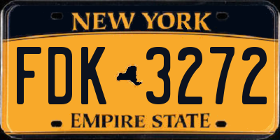 NY license plate FDK3272