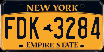 NY license plate FDK3284