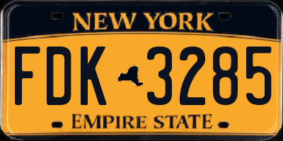 NY license plate FDK3285