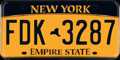 NY license plate FDK3287