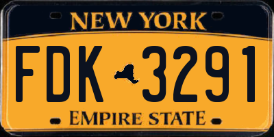 NY license plate FDK3291