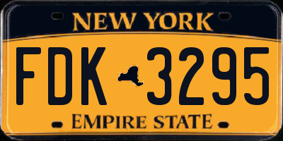 NY license plate FDK3295
