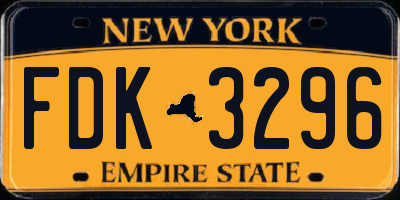 NY license plate FDK3296