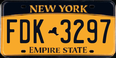 NY license plate FDK3297