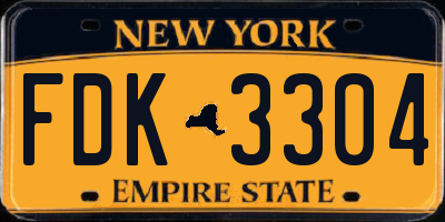 NY license plate FDK3304
