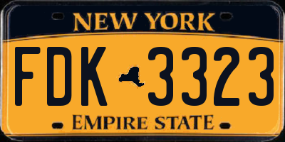 NY license plate FDK3323
