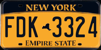 NY license plate FDK3324