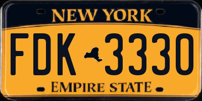 NY license plate FDK3330