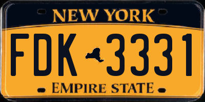 NY license plate FDK3331