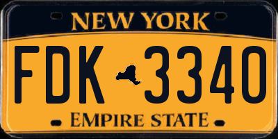NY license plate FDK3340