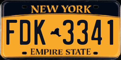 NY license plate FDK3341