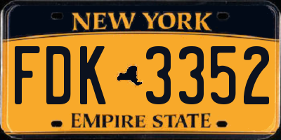 NY license plate FDK3352