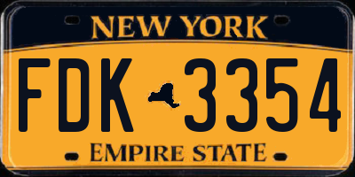 NY license plate FDK3354