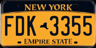 NY license plate FDK3355