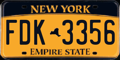 NY license plate FDK3356