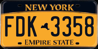 NY license plate FDK3358