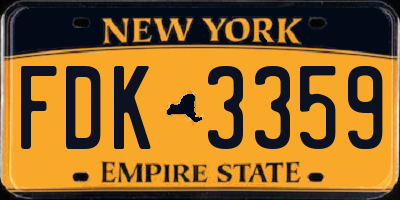 NY license plate FDK3359