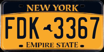 NY license plate FDK3367