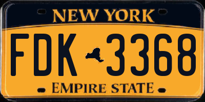 NY license plate FDK3368