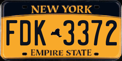 NY license plate FDK3372