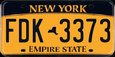 NY license plate FDK3373