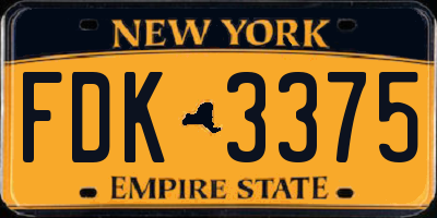 NY license plate FDK3375