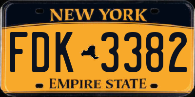 NY license plate FDK3382