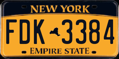 NY license plate FDK3384
