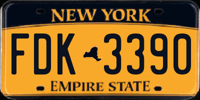 NY license plate FDK3390