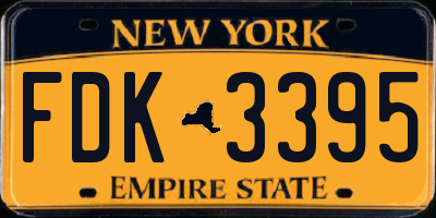 NY license plate FDK3395