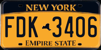 NY license plate FDK3406