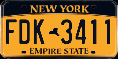 NY license plate FDK3411