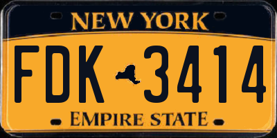 NY license plate FDK3414