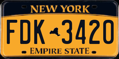 NY license plate FDK3420