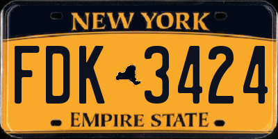 NY license plate FDK3424