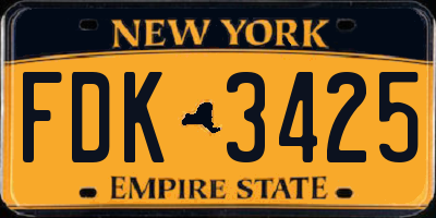 NY license plate FDK3425