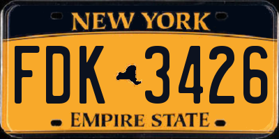 NY license plate FDK3426
